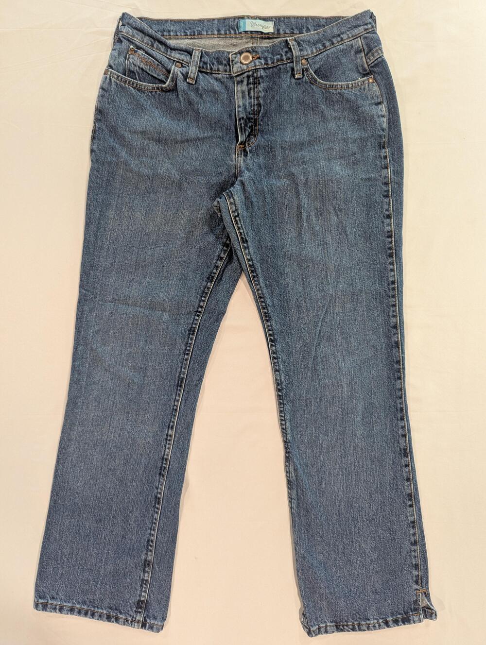 Wrangler Cowgirl Cut Jeans Juniors 11/12 X 30 Blue Med Wash Straight Denim